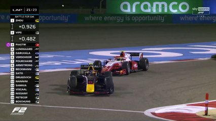 F2 Bahrain 2021 Race 2 Final Laps Leaders Battle For Win