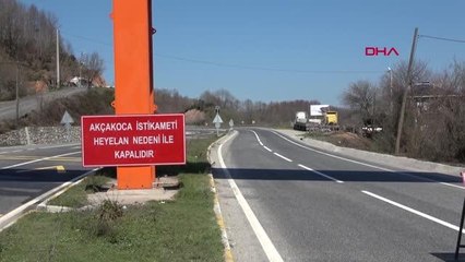 DÜZCE Heyelan bölgesinde alternatif yol yapım çalışmalarına başlandı