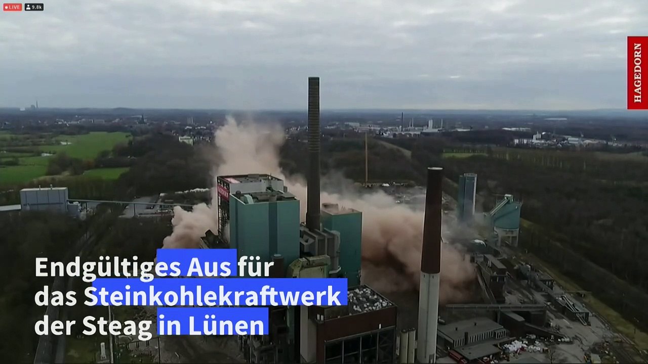 Sprengung in Lünen - endgültiges Aus für Steinkohlekraftwerk