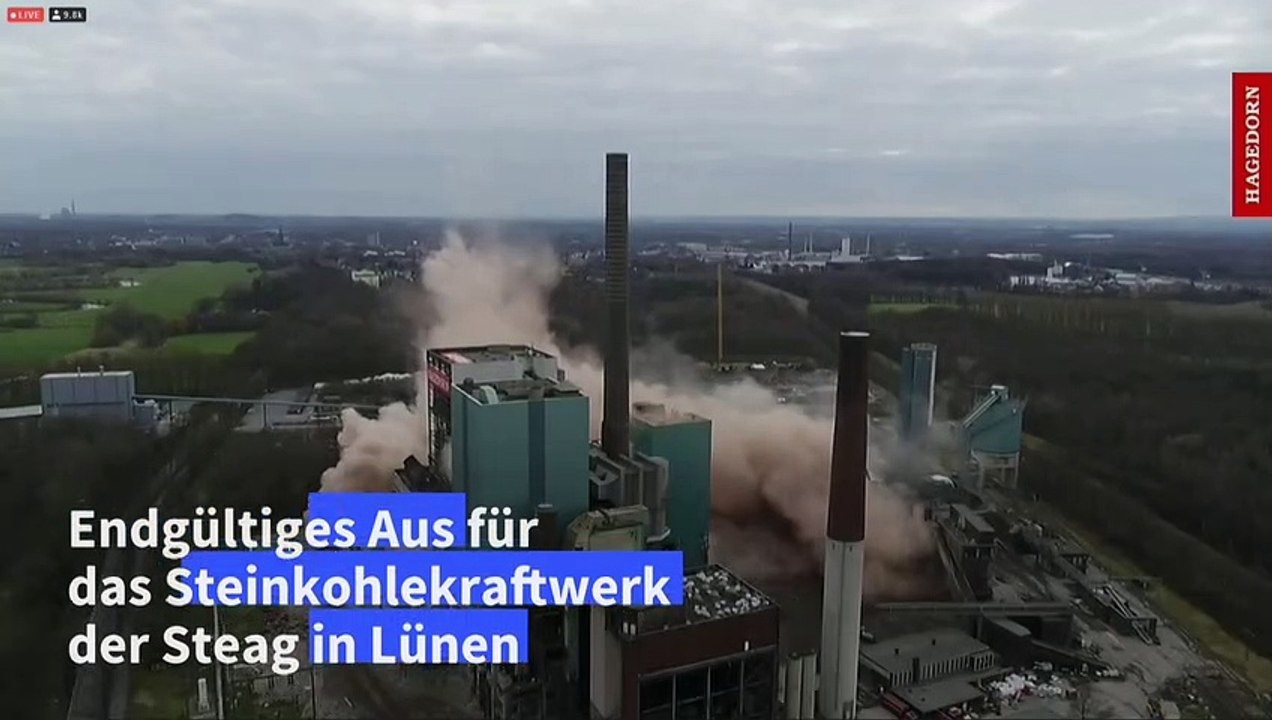 Sprengung in Lünen - endgültiges Aus für Steinkohlekraftwerk