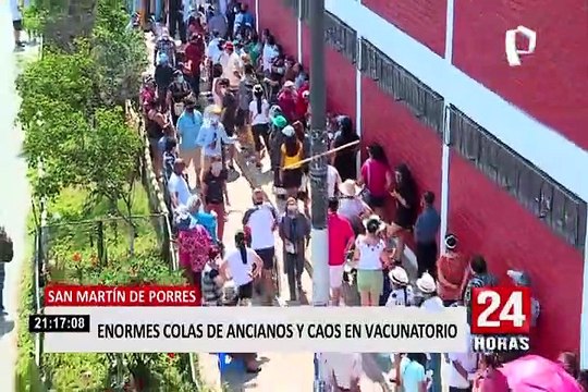 SMP: adultos mayores denuncian caos y aglomeraciones en centro de vacunación