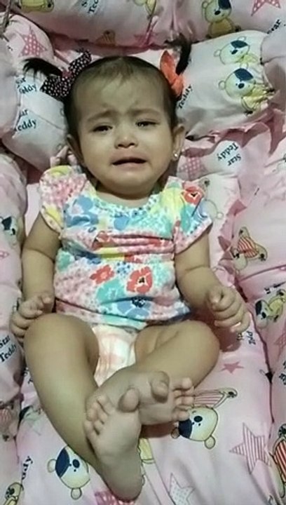 my baby's crying! so cute 