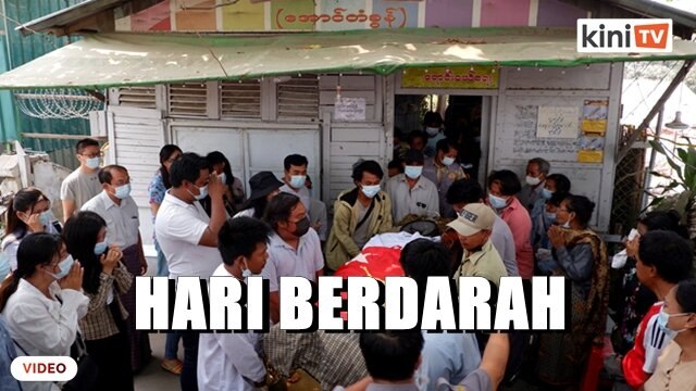 Tentera Myanmar lepaskan tembakan di upacara pengebumian