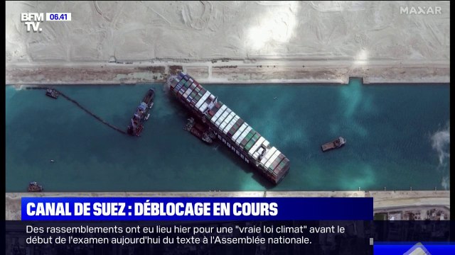 Canal de Suez: le porte-conteneur Ever Given a commencé à bouger