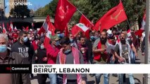 شاهد: مسيرة غاضبة في بيروت تنديدا بحالة الجمود السياسي في لبنان