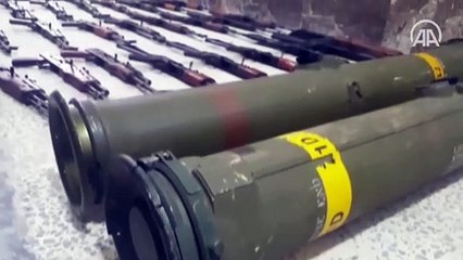 Azez'de PKK/YPG'li teröristlere ait 2 TOW füzesi, 24 Kalaşnikof ele geçirildi