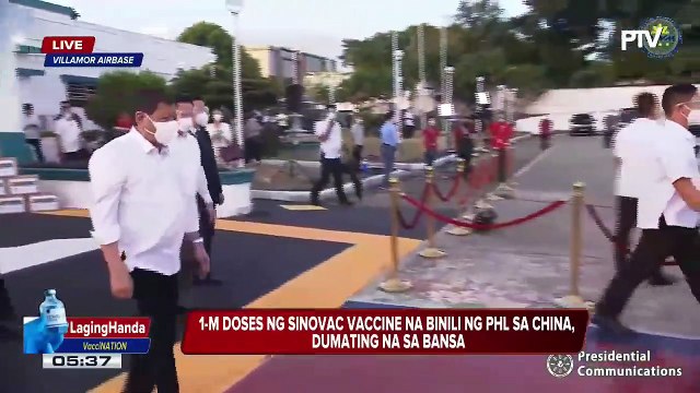 1-M doses ng Sinovac vaccine na binili ng bansa sa China, dumating na sa bansa