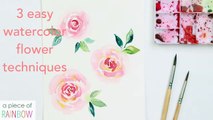 Easy Watercolor Rose 3 Ways! (Essential Watercolor Flower Painting Techniques For Beginners)