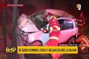 Barranco: conductor salva de morir tras chocar auto por aparentemente quedarse dormido