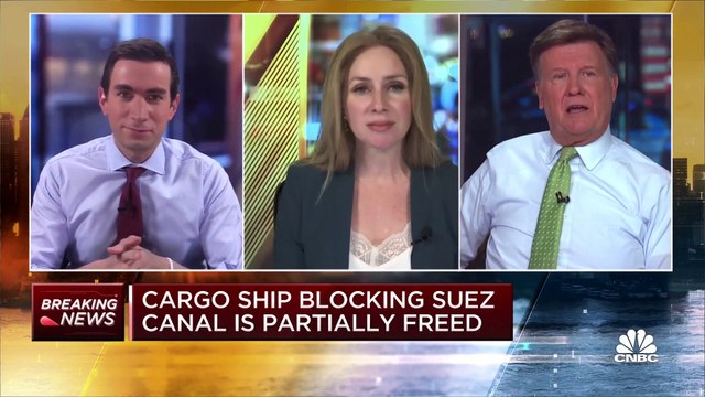 Cargo ship blocking Suez Canal partially freed