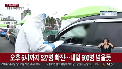 오후 6시까지 527명 확진…내일 600명 넘을듯