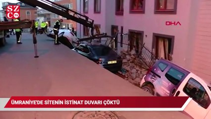 Ümraniye'de sitenin istinat duvarı çöktü
