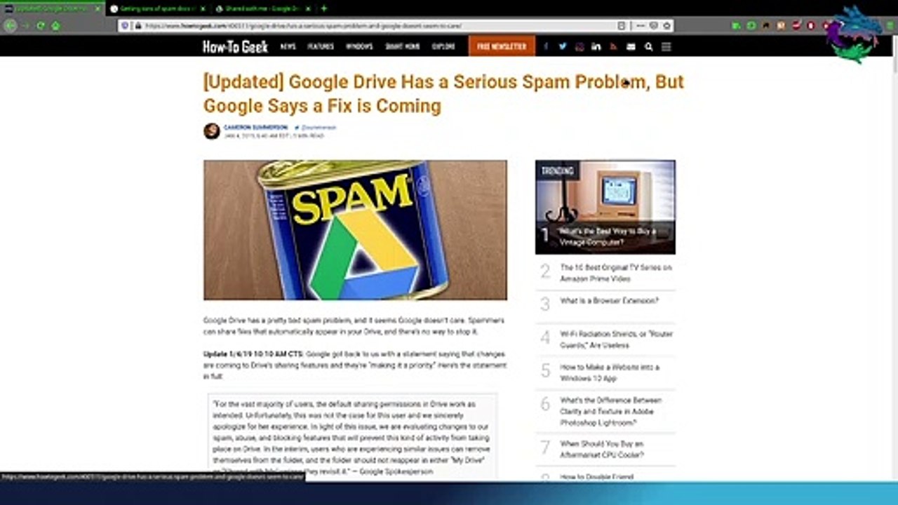Google Docs Spam Issue
