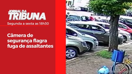 Câmera de segurança flagra fuga de assaltantes