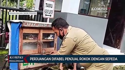 Perjuangan Seorang Difabel Bersepeda Menjual Rokok