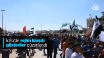 İdlib'de rejim karşıtı gösteriler düzenlendi