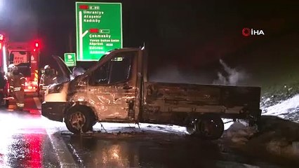 TEM otoyolunda korku dolu anlar! Bir anda alev topuna döndü