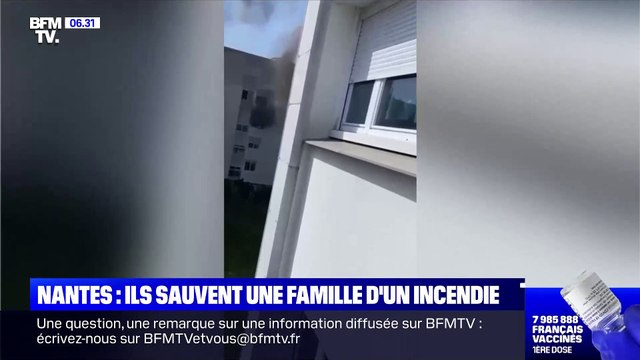 Nantes : Les images incroyables de tout un quartier qui se mobilise pour sauver une famille des flammes alors que le père lâche son fils par la fenêtre !