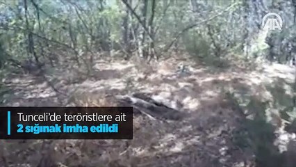 Tunceli'de teröristlere ait 2 sığınak imha edildi