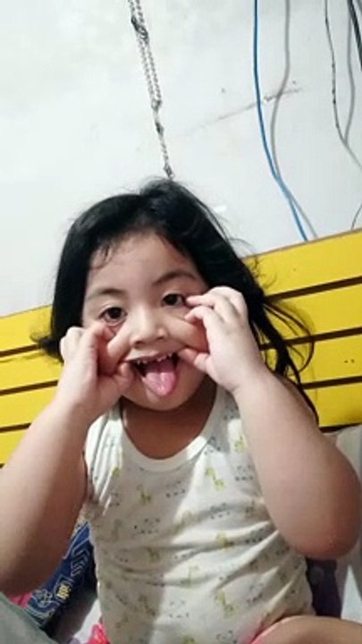 Silly face.