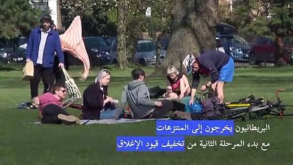 البريطانيون يخرجون إلى الحدائق العامة مع تخفيف قيود كوفيد