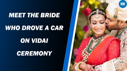 A newly-wed bride took her husband home driving the car by herself