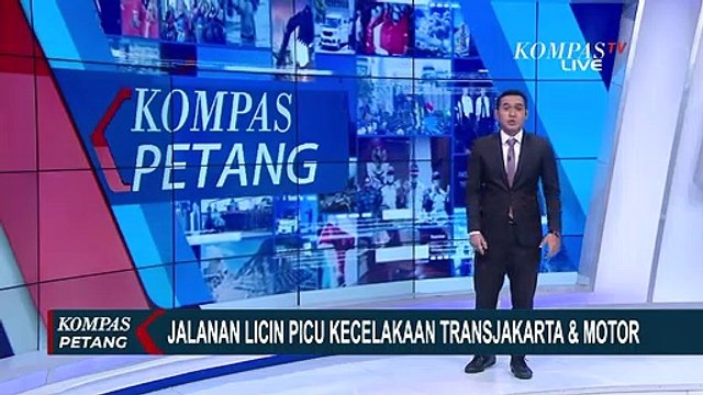 Jalan Licin, Picu Kecelakaan Bus Transjakarta dan Sepeda Motor