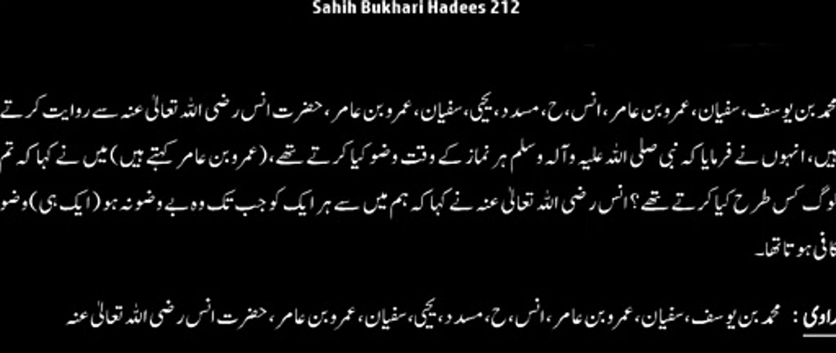 Watch *Hadith 212 Sahih Bukhari*