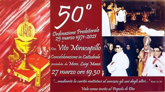 Cattedrale di Andria: i 50 anni di sacerdozio di don Vito Miracapillo - video integrale