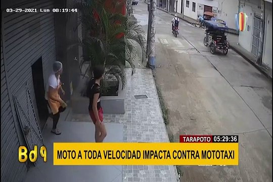 Tarapoto: mujer resultó herida tras violento choque entre dos mototaxis