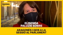 Elisenda Paluzie sobre Aragonès i Geis a la sessió al Parlament
