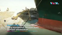 Kapal Kargo Berhasil Mengapung, Terusan Suez Kembali Dibuka