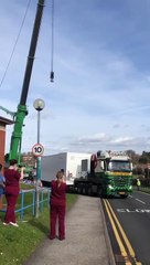 MRI Unit lifted into Bassetlaw Hospital by crane