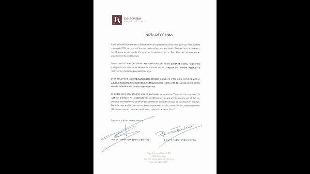 Comunicado de los abogados de Arantxa Sánchez Vicario