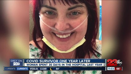 COVID survivor one year later, woman spent 30 days in the hospital last year