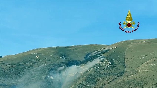Norcia (PG) - Incendio sui Monti Sibillini (30.03.21)
