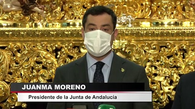 El presidente de la Junta de Andalucía visita la Basílica de la Macarena