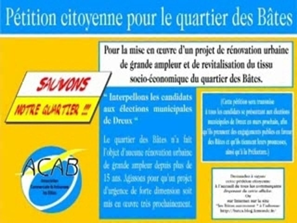 Acab candidats élections municipales Dreux pétition