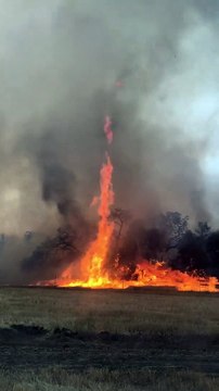 Une impressionnante tornade de feu filmée en australie