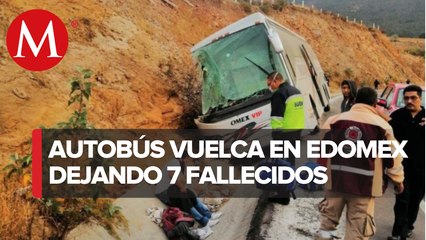Mueren 7 personas tras volcadura en Edomex
