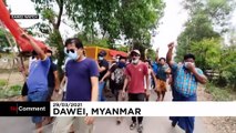 شاهد: تشييع جنازة متظاهر مناهض للانقلاب العسكري في ميانمار