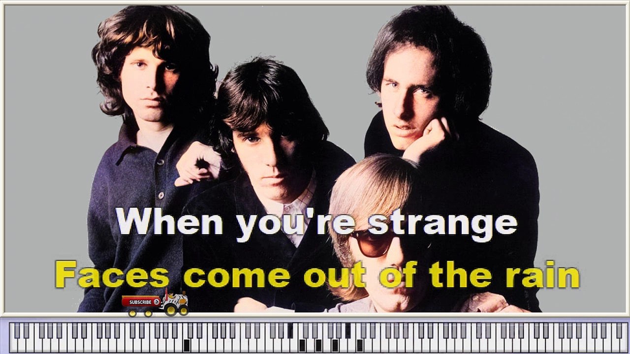 Jim Morrison & The Doors -People are strange-  with Lyrics and chords (Karaoke Version)