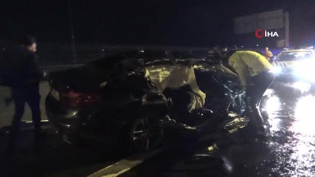 Hurdaya dönen araçtan burnu bile kanamadan çıktı