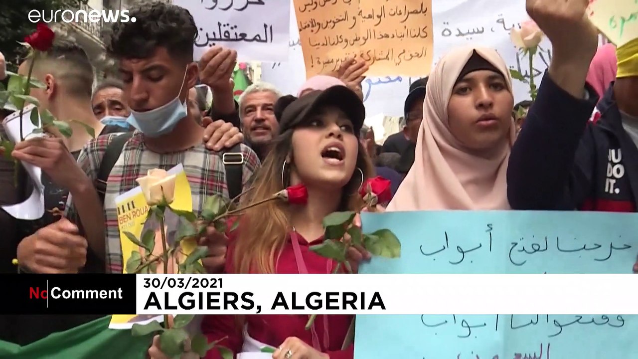 Manifestación en Argel para la liberación de los presos de conciencia y el fin del regimen