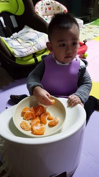 eating orange.