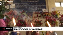 Three finger salutes at Myanmar funerals
