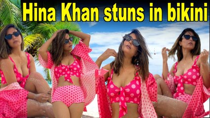 Hina Khan sizzles in pink bikini