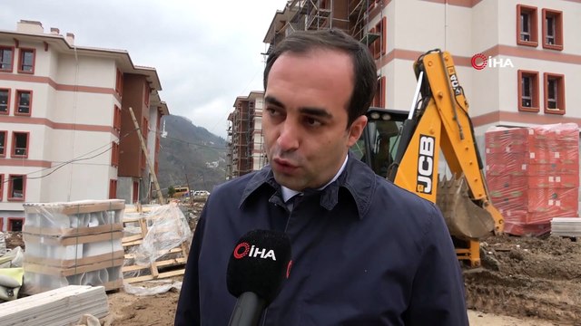 Giresun’un Dereli ilçesinde selden zarar gören afetzedeler için konut yapım çalışmalarında sona gelindi