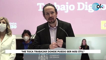 Iglesias da un mitin hasta en el traspaso de carteras: "Me toca trabajar donde puedo ser más útil"