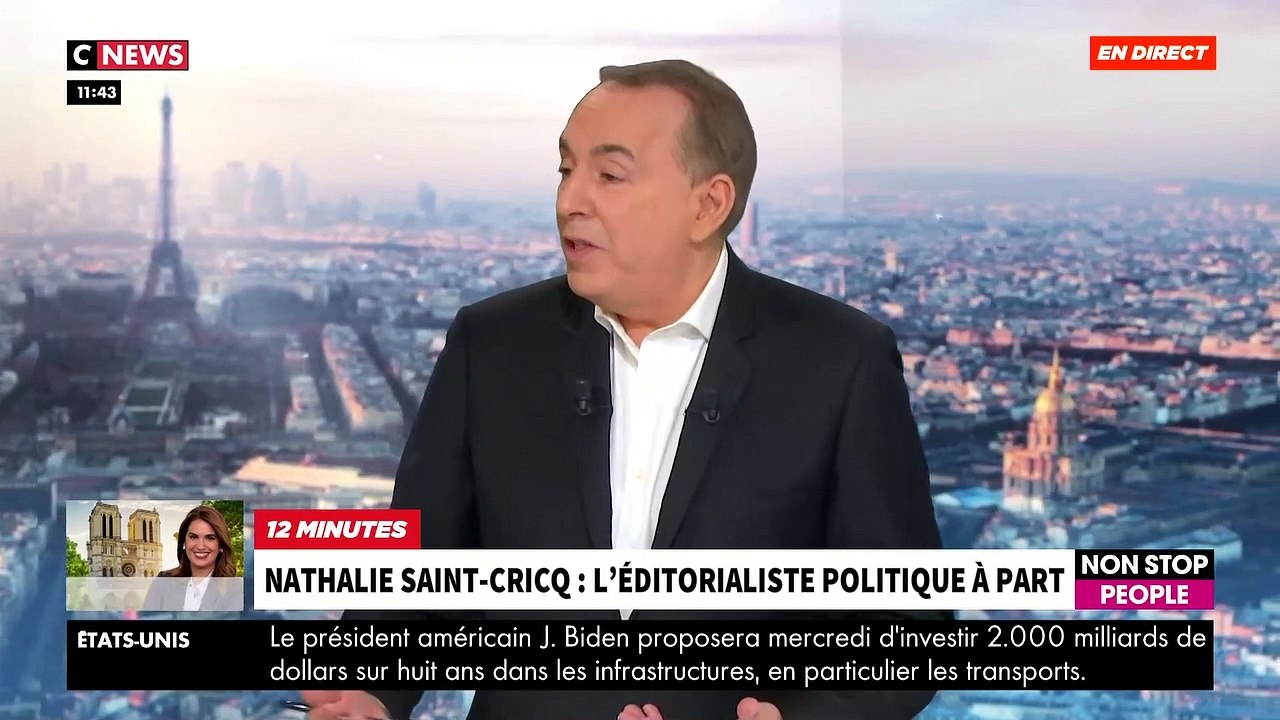 Nathalie Saint-Cricq invitée de Jean-Marc Morandini dans "Morandini Live" sur CNews et Non Stop People